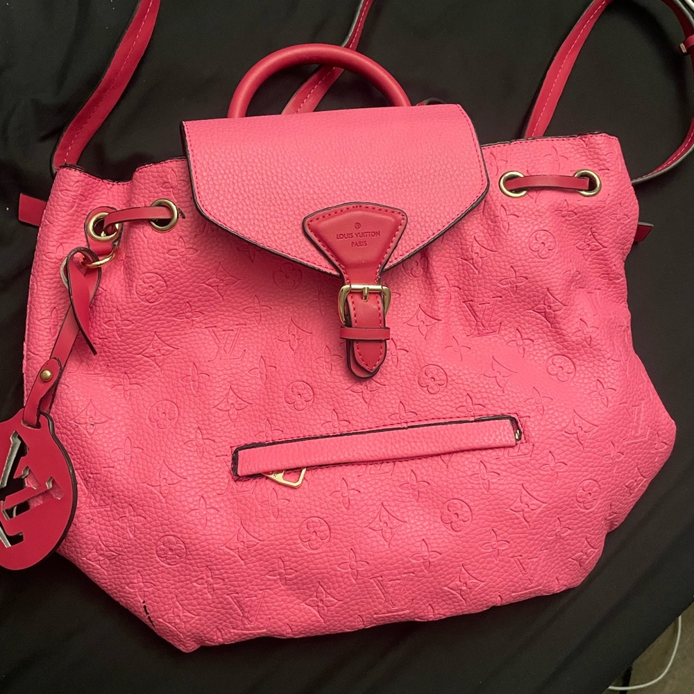 Louis Vuitton Bright Pink Monogram Drawstring Shoulder Bag